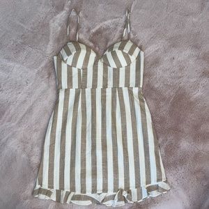 Tan Striped Summer Dress